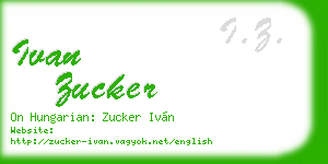 ivan zucker business card